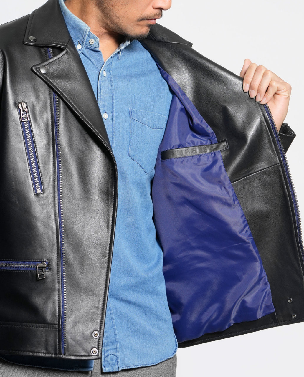 Wide Fit Double Riders Jacket