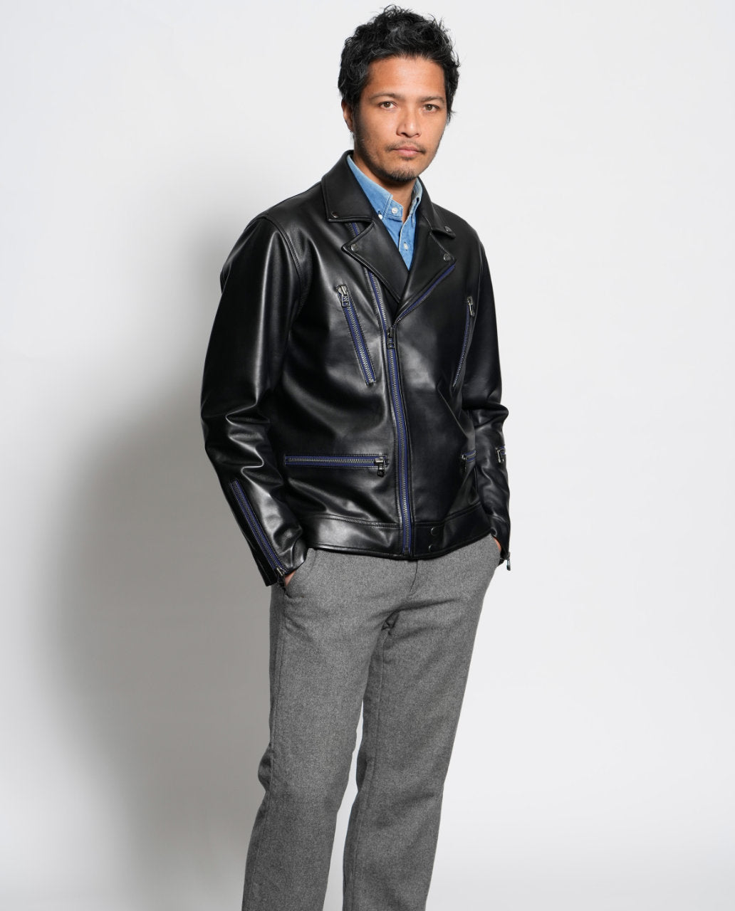 Wide Fit Double Riders Jacket